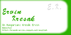 ervin kresak business card